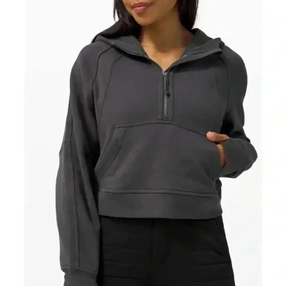 LULULEMON Gray Scuba Oversized Half-Zip Hoodie - Picture 2 of 10